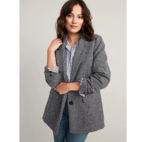 NWT Soft brushed oversized blazer in gray black size XL - Picture 1 of 16